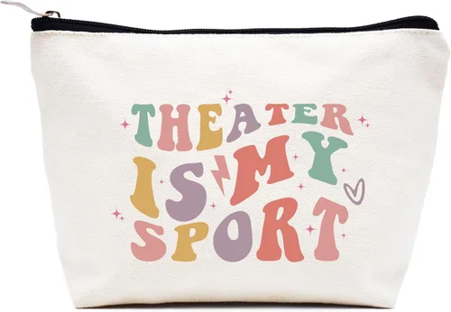 Vista 41 de LIBIHUA Bolsa de maquillaje para mujer, bolsa de cosméticos regalos para ella, bolsa de viaje femenina, Beige, 1 en mi era de Lacrosse Mom