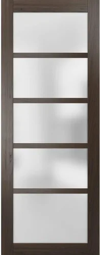 Vista 6 de SARTODOORS Panel de puerta de granero de losa de vidrio esmerilado Quadro 4002 Ginger Ash Puertas con acabado resistente Armario deslizante