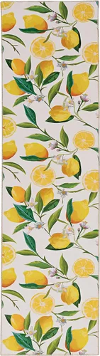 Vista 45 de Linon The Anywhere - Alfombra lavable Wesley marfil/amarillo, 5 x 7 pies Wesley Marfil y Amarillo