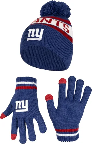Vista 23 de Ultra Game Gorro de punto de invierno oficial de la NFL para jóvenes, súper suave, con guantes extra cálidos para pantalla táctil Color del equipo 1