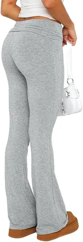 Vista 2 de PRIVIMIX Leggings acampanados de cintura baja para mujer, pantalones de yoga con corte de bota, pantalones deportivos