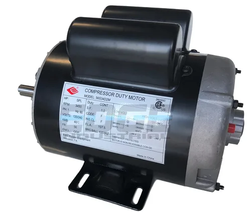 Vista 4 de NUEVO 2 HP SPL Compressor Duty Motor eléctrico, 3450 RPM, marco 56, diámetro del eje de 5/8 pulgadas, 120/240 voltios
