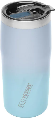 Vista 6 de EcoVessel METRO - Vaso de acero inoxidable al vacío, botella de agua aislada, taza de café de viaje con tapa deslizante y base antideslizante, taza
