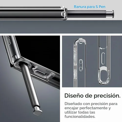 Vista 6 de Spigen Ultra Hybrid Metal Ring MagFit Diseñado para Funda Galaxy S24 Ultra (2024) [Protección de Grado Militar] Compatible con MagSafe - Blanco