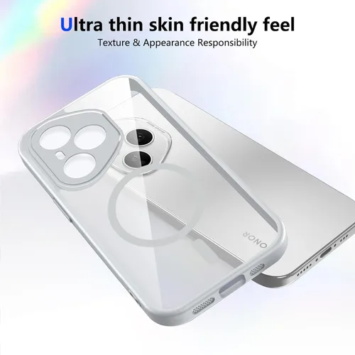 Vista 568 de Funda magnética transparente compatible con Xiaomi 17T, color negro 2 en 1 PC + TPU cubierta de teléfono a prueba de golpes, carcasa protectora