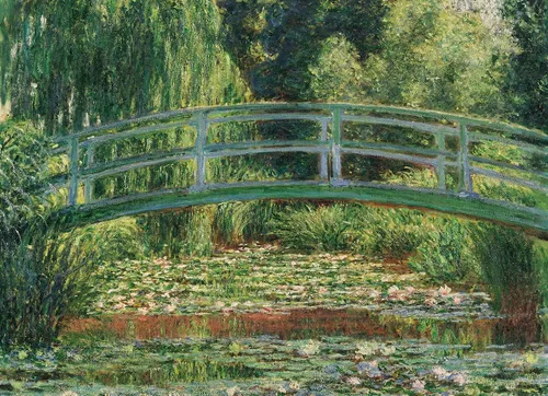 Vista 2 de EuroGraphics The Japanese Footbridge by Claude Monet (1000 piezas) - Rompecabezas (6000-0827), color verde