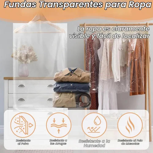 Vista 8 de RAINFLOW - Paquete de 30 bolsas transparentes para colgar ropa, 23.6 x 35.4