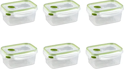 Vista 18 de Sterilite Ultra-Seal 3.1 tazas rectángulo, recipiente hermético para almacenamiento de alimentos, tapa con pestillo, apto para microondas