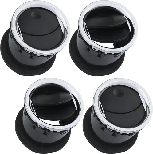 Vista 4 de TQPONLY Rejilla de ventilación del conducto de aire del calentador de AC del tablero (cromo y negro) Compatible con Ford F150 2004-2008/Lincoln Mark