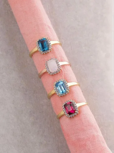 Vista 7 de YoTreasure Anillo de compromiso de oro amarillo sólido de 10 quilates con topacio azul Londres de 1.34