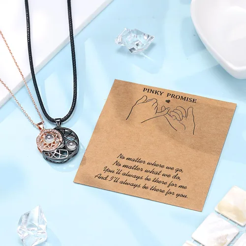 Vista 5 de UPROMI Collar de pareja para novio, novia, marido, hombre, alma gemela, aniversario, día de San Valentín, regalos para él y ella