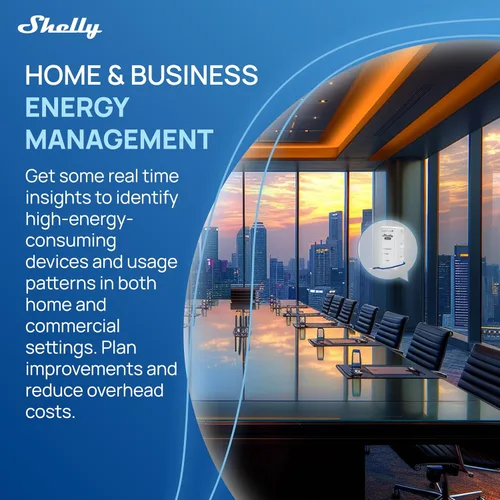 Vista 4 de Shelly 3EM-63T Gen3 Medidor de energía trifásico inteligente operado por Wi-Fi Automatización del hogar Compatible con Alexa y Google Home