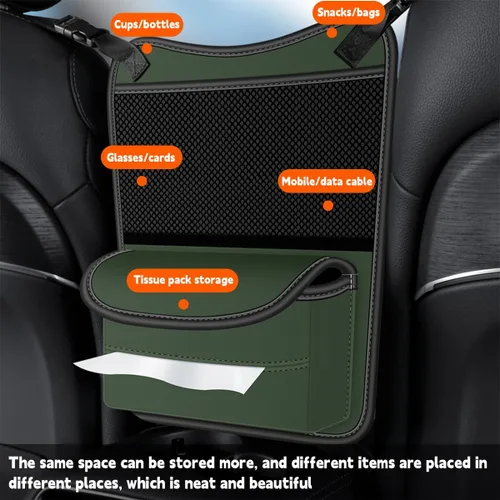 Vista 6 de BESULEN Soporte para bolso de coche entre asientos, barrera para perros y niños, artículos esenciales para viajes por carretera, bolsa
