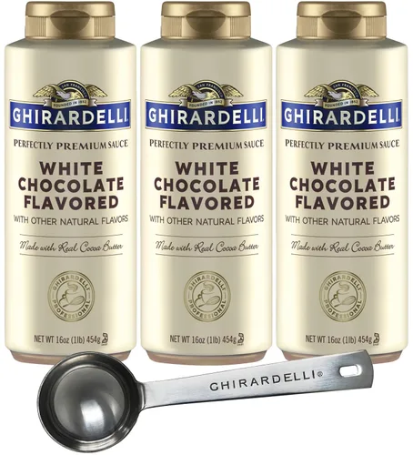 Vista 17 de Ghirardelli 1 - Salsas de caramelo y 2 - salsa de caramelo con sal marina, botellas de presión de 16 oz con cuchara barista estampada