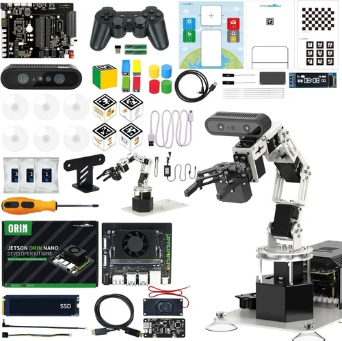 Vista 17 de Yahboom 6DOF Kit de brazo robótico de programación 3D, agarre adaptativo 3D, inteligencia incorporada, modelo de IA grande para ingenieros mecánicos