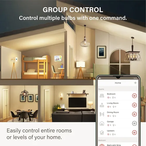 Vista 6 de Sengled Zigbee - Bombillas inteligentes Edison, requiere concentrador inteligente, funciona con SmartThings y Echo con hub integrado, control de voz