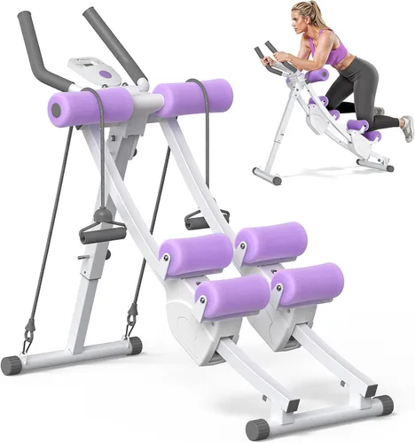 Vista 11 de MERACH Ab Machine, Adjustable Ab Trainer Machine, AB Workout Equipment for Home Gym, Independent Dual Tracks for Mountain Climber, Foldable for Home