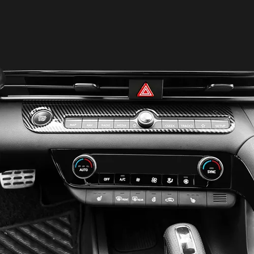Vista 3 de Cubierta de Botón de Arranque y Parada de Coche de Una Pieza Estilo Fibra de Carbono Accesorios de Interior de Coche Compatible con Hyundai Elantra
