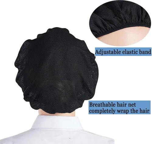 Vista 6 de Nanxson Sombrero de chef elástico ajustable para el cabello, gorra de trabajo transpirable para servicio de alimentos, cocina, hornear, cocinaCF9082