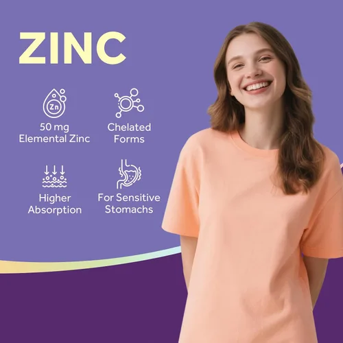 Vista 4 de Doctor's Recipes Suplemento de zinc de 50 mg, apoyo inmunológico de triple acción, picolinato de zinc quelado, glicinato y gluconato, una vez al día