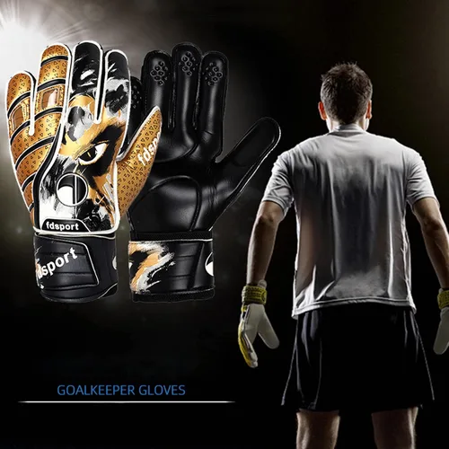 Vista 2 de Portero de fútbol con guantes de portero de látex antideslizantes para adultos, hombres y mujeres, guantes de fútbol de entrenamiento con fuertes