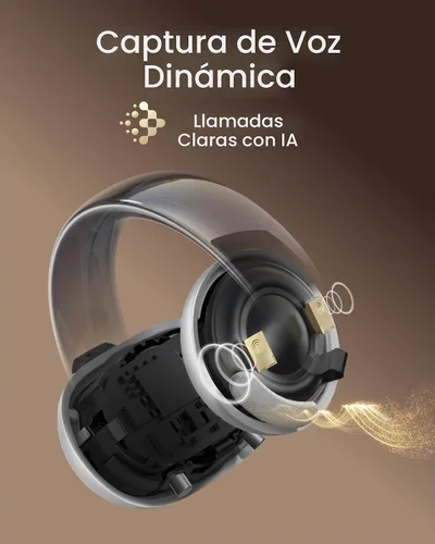 Vista 7 de Soundcore AeroClip de Anker, Auriculares de oído abierto, Auriculares de clip, Comodidad adaptativa, Llamadas claras con 4 micrófonos y AI, Ajuste