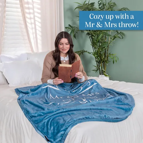 Vista 4 de 1i4 Group Manta Mr & Mrs 2026, regalo de boda, azul