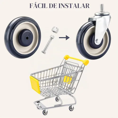 Vista 5 de MYFULLY Ruedas giratorias para carrito de compras de 5 pulgadas, paquete