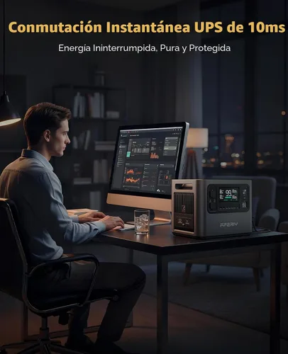 Vista 5 de AFERIY P210 Estación de Energía Portátil 2400W, Generador de Batería LiFePO4 de 2048Wh con Carga Rápida USB-C PD 100W para Emergencias, Cortes