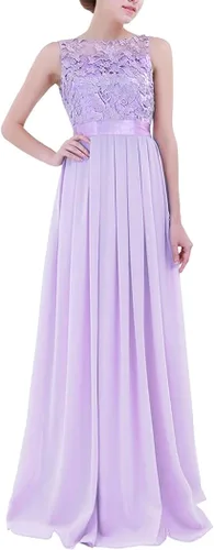 Vista 2 de YOOJIA - Vestido de gasa para mujer con encaje floral