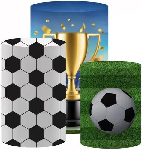 Vista 3 de NO182 Pedestal de fútbol deportivo para fiesta de cumpleaños, decoración de baby shower, cilindro, zócalo de fotografía, bautismo, accesorios