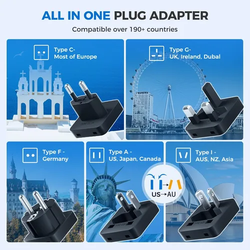 Vista 4 de Convertidor de voltaje de 350 W actualizado de EE. UU. a Europa para alisador de cabello, afeitadora, cepillo de dientes, cámara CPAP, teléfono