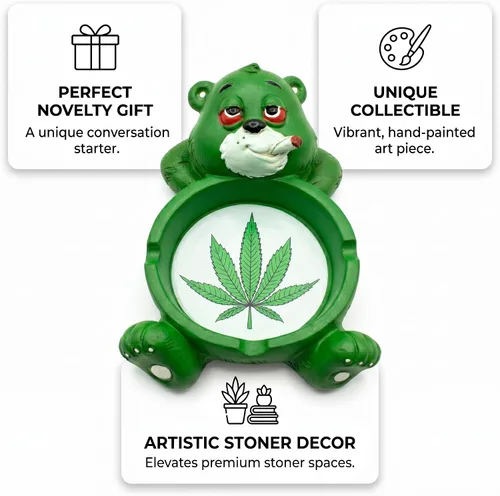 Vista 4 de Fantasy Gifts Cenicero de poliresina Stoner Bear - 4"x6