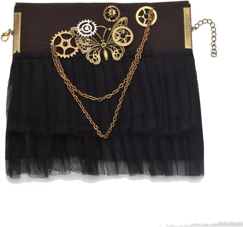 Vista 7 de BLESSUME - Brazalete Steampunk de encaje Negro 1 (1 pieza)