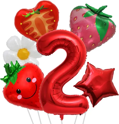 Vista 17 de Globos de béisbol de papel de aluminio para decoración de cumpleaños, globos con el número 2, globos de confeti de estrella roja y azul