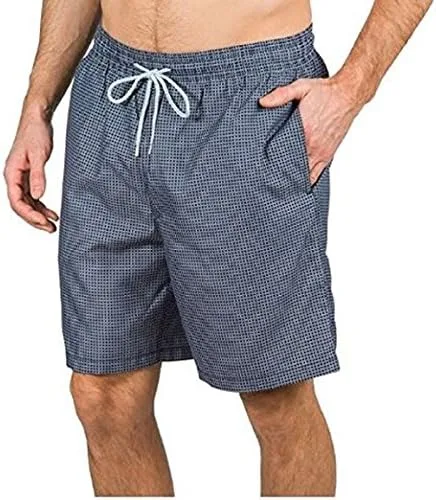 Vista 2 de Kirkland Signature Pantalones cortos de baño para hombre, traje de baño (talla L, cuadrado gris), Cuadrado, gris