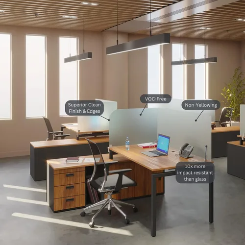 Vista 2 de Divisor de escritorio para estudiantes y panel de privacidad de escritorio. Particiones de oficina y escudo de luz ideal para cubículos. División