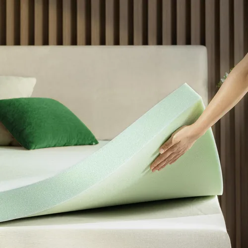 Vista 15 de ZINUS Cubrecolchón de espuma viscoelástica de té verde de 1.5 pulgadas, ropa de cama para dormitorio, capa de alivio de presión, ideal para aliviar