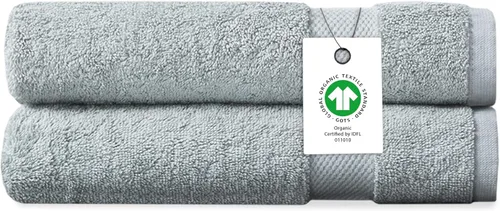 Vista 44 de Toalla de baño de felpa de algodón orgánico de lujo Certificado GOTS y OEKO-TEX Toallas de calidad hotelera premium Tecnología Feather Touch