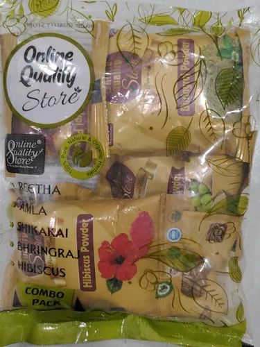 Vista 2 de Online Quality Store Amla Reetha Shikakai, Bhringraj e Hibiscus en polvo para cabello (paquete de 8.82 oz)