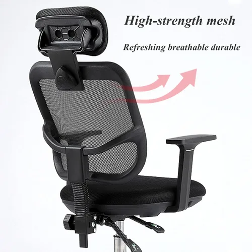 Vista 4 de Ergonomic Office Chair, Comfortable Swivel Chair with Mesh Fabric, Adjustable Backrest, High Back Computer Chair with Lumbar Support