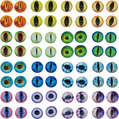 Vista 11 de juliewang Wholesale en bulk Assorted Ojo de dragón Cubiertos Cabochons de vidrio redondas para hacer Muñeca y la joyería Configuración