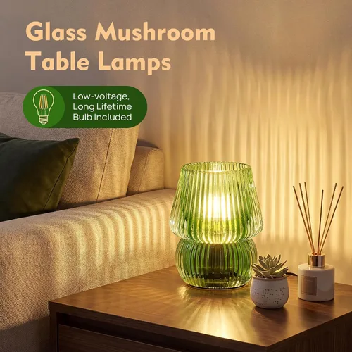 Vista 3 de Pequeña Lámpara de Mesa Operada con Pilas con Temporizador, Pequeña Lámpara de Mesa de Vidrio Inalámbrica para Decoración del Hogar, Cocina, Baño