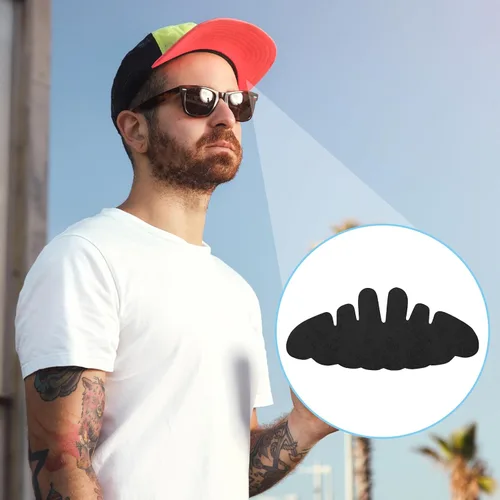 Vista 6 de 10 piezas de gorras de béisbol, lavables para sombreros de fieltro para sombrero, forro de sudor, insertos reutilizables para sombrero de soporte