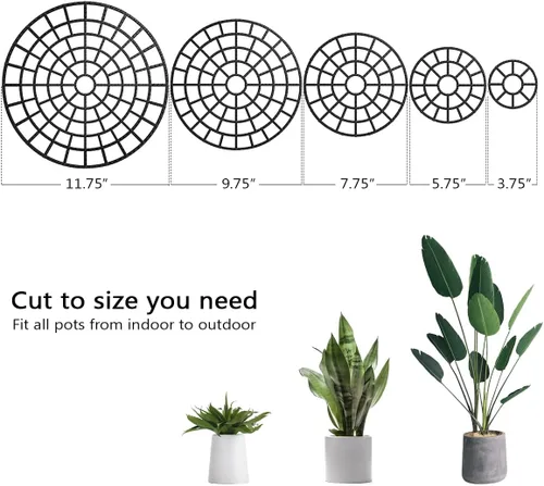 Vista 2 de Elevador de plantas para macetas al aire libre, tamaño ajustable, 11.8 pulgadas de diámetro, probado con 220.5 lbs, protege la terraza y el patio