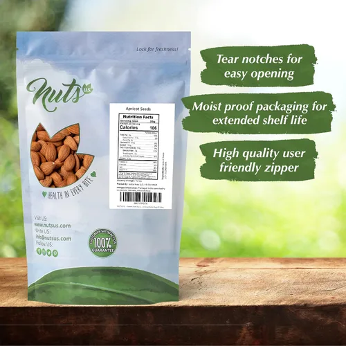 Vista 4 de Nuts U.S. Semillas de albaricoque crudas dulces, sin cáscara