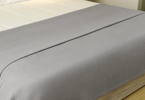 Vista 8 de Cotton Craft - Cobija térmica de sarga de punto espiga (100% algodón súper suave de alta calidad), Algodón, Diamond - Gris, gemelo