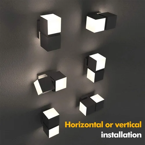 Vista 6 de LUTEC Cuba 3000K 1100LM LED Integrado Porche Pared Luz Exterior e Interior Dormitorio LED Pared Farol Sconce-Negro