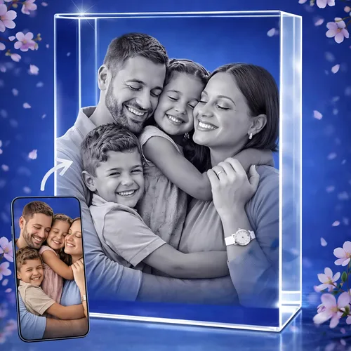 Vista 11 de STRONGUS Foto personalizada de cristal 3D, regalos para el día de la madre, para padre, mamá, novia, ella, él, novio, cumpleaños, aniversario