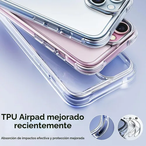 Vista 3 de Mkeke Funda magnética diseñada para iPhone 15 transparente, compatible con Magsafe, [no amarilla] [protección contra caídas de grado militar] fundas